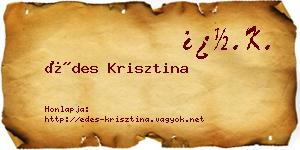 Édes Krisztina névjegykártya